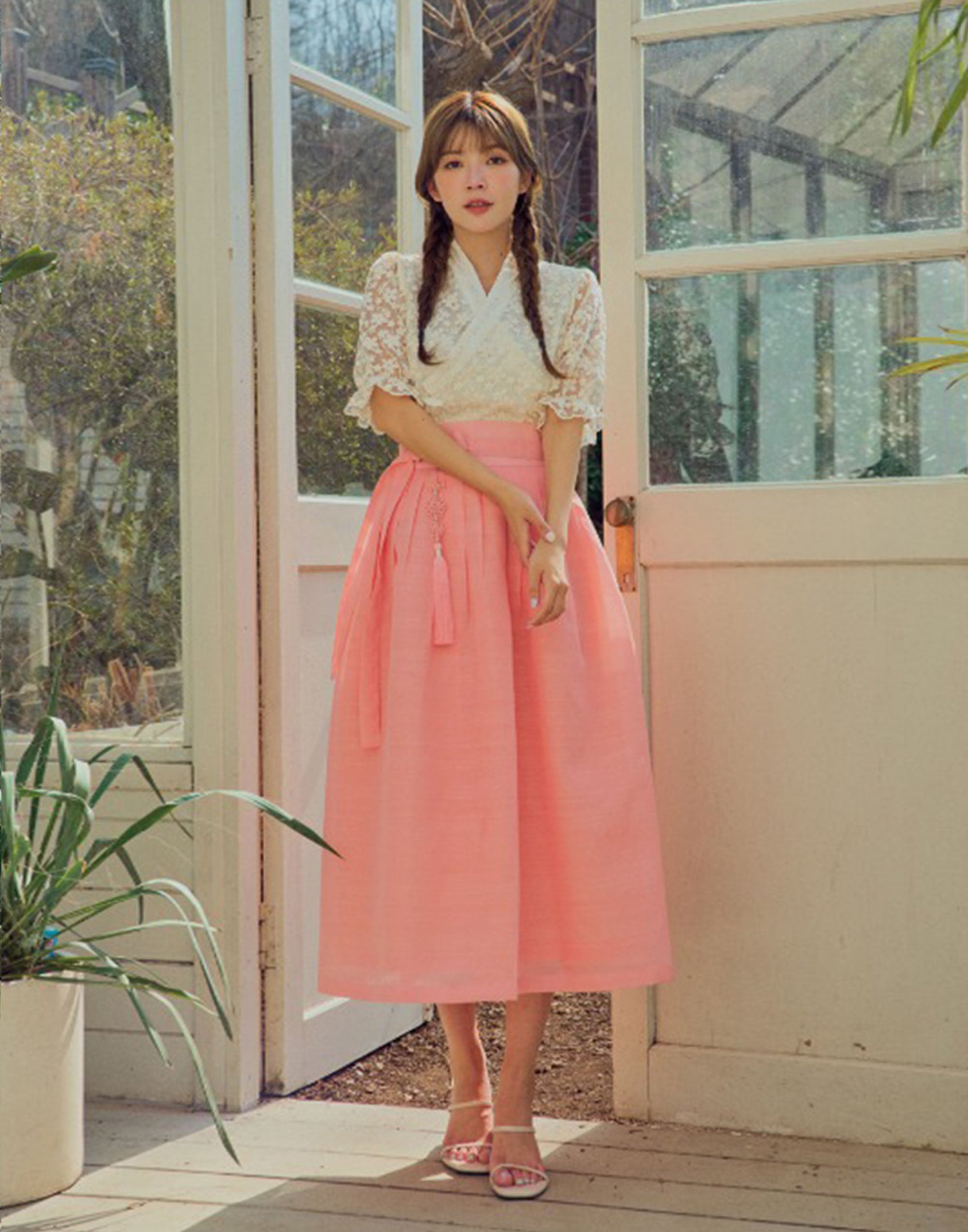 Traditional Skirt - Calming coral
