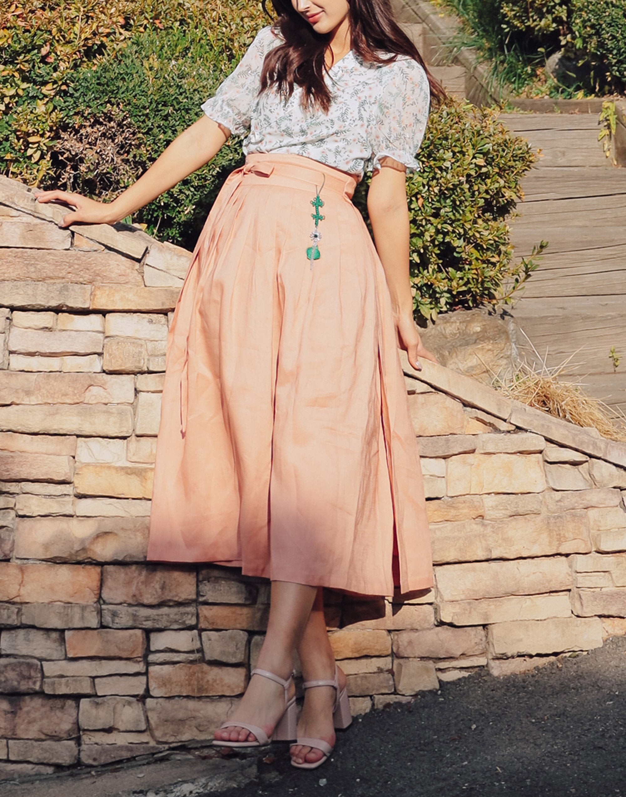Skirt - Linen Indian Pink (Long)
